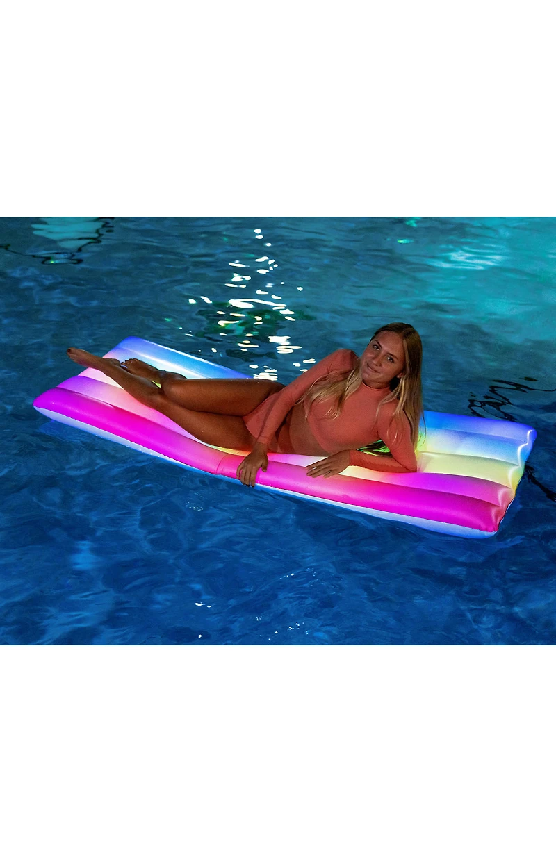 Pool Candy Classic Rainbow Illuminated LED Deluxe Pool Raft