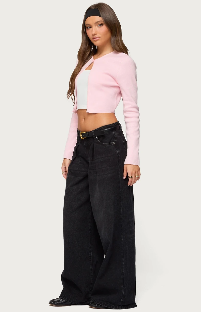 Edikted Jayne Split Front Knit Cardigan