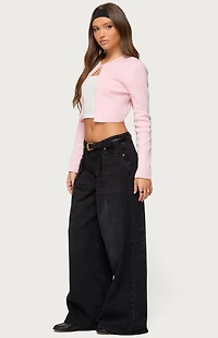 Edikted Jayne Split Front Knit Cardigan