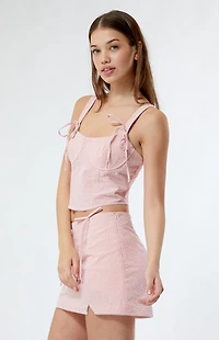 LA Hearts Gingham Bustier Top