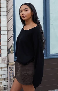 John Galt Black Cameron Cropped Sweater