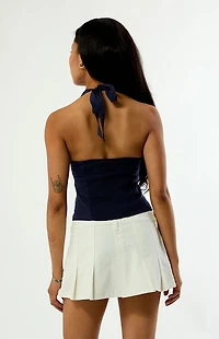 Beverly and Beck Hannah Smocked Tie Halter Top