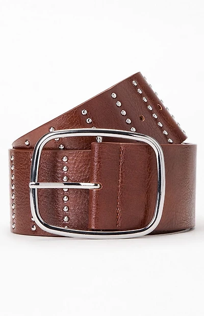 Pacsun Faux Leather Wide Studded Belt