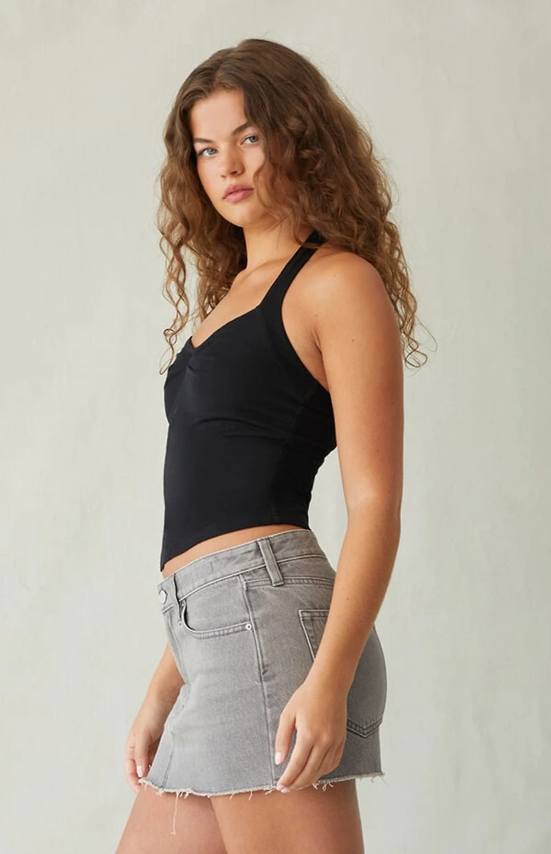 Pacsun Lara Gray Low Rise Denim Mini Skirt