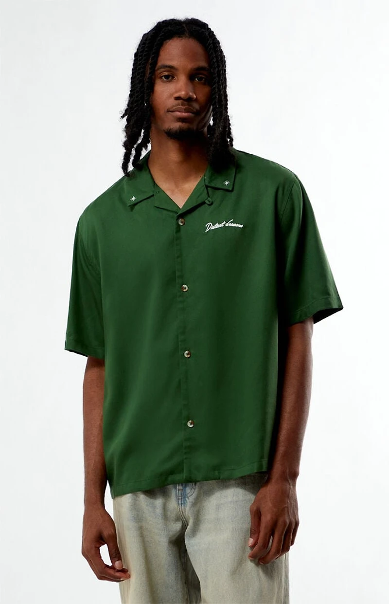Pacsun Distant Dreams Embroidered Oversized Resort Camp Shirt