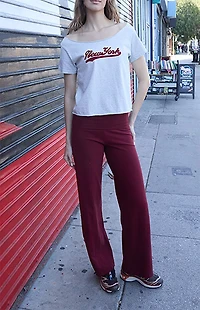 John Galt Burgundy Priscilla Flare Pants