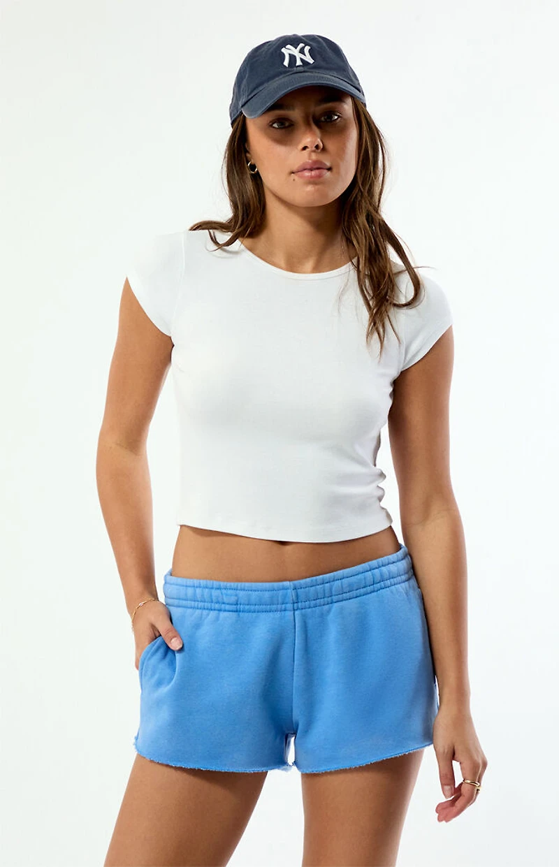 Pacsun Blue Ultra Soft Fleece Core Mini Sweat Shorts