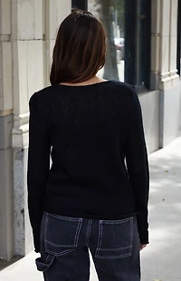 John Galt Black Basic Relaxed Sweater