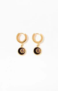 Pacsun Gold 8 Ball Hoop Earrings