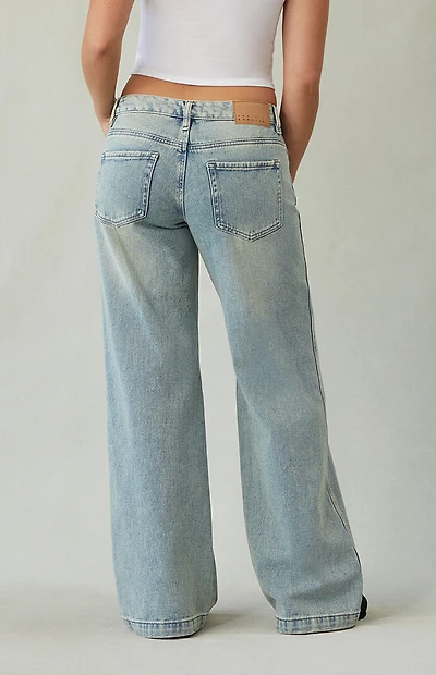 Pacsun Casey Low Rise Baggy Jeans Medium Indigo Wash Tint