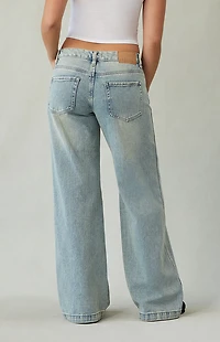 Pacsun Casey Low Rise Baggy Jeans Medium Indigo Wash Tint