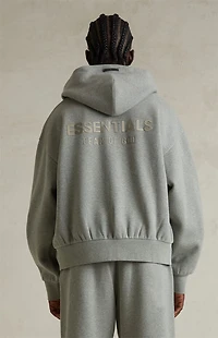 Fear of God ESSENTIALS Concrete Heather Classic Fleece Zip Up Hoodie
