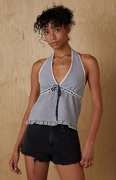 Your Favorite Noelle Pinstripe Halter Top