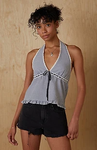 Your Favorite Noelle Pinstripe Halter Top