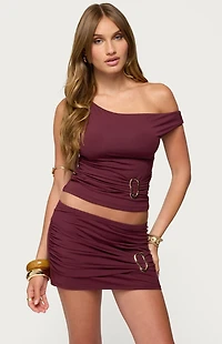 Edikted Kenia Abstract Ring Off Shoulder Top