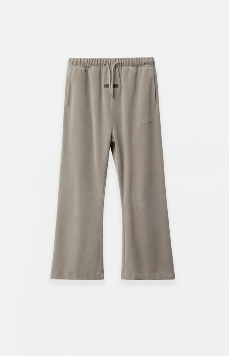 Fear of God ESSENTIALS Kids Smoke Grey Velour Flare Sweatpants