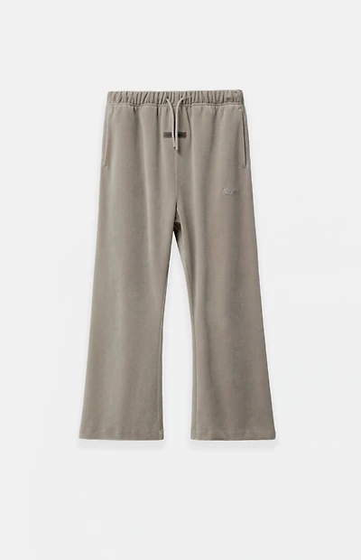 Fear of God ESSENTIALS Kids Smoke Grey Velour Flare Sweatpants