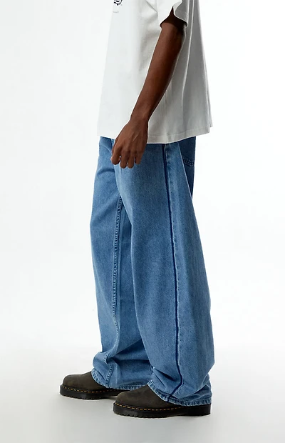 FORD Zigzag Stitch Baggy Barrel Jeans