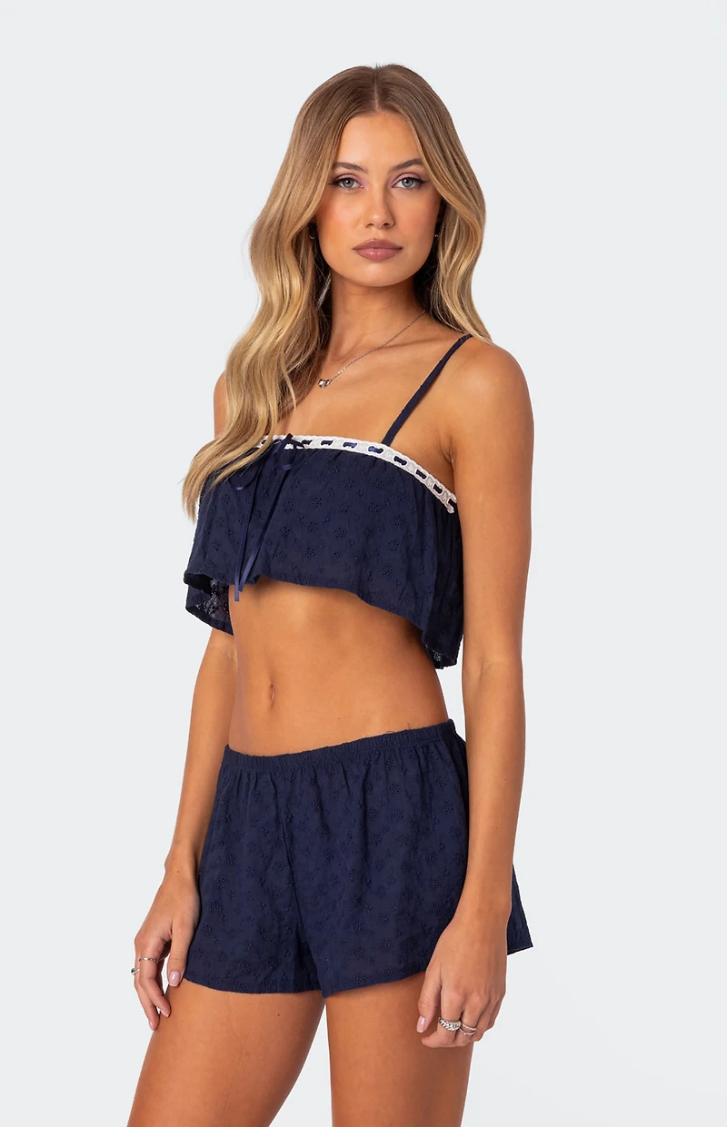 Edikted Edan Cotton Lace Shorts