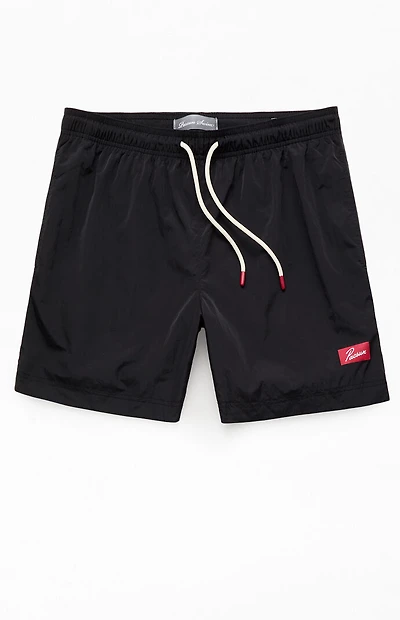 Pacsun Black Solid 6.5" Swim Trunks