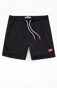 Pacsun Black Solid 6.5" Swim Trunks