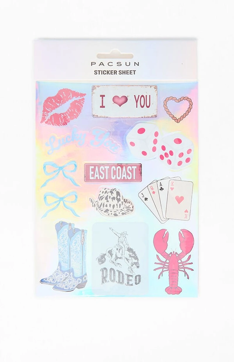 LA Hearts Cowboy Girl Sticker Sheet Pack