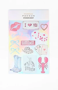 LA Hearts Cowboy Girl Sticker Sheet Pack