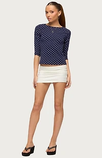Edikted Lela Polka Dot Quarter Sleeve Top