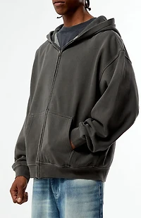 Pacsun Black Vintage Washed Full Zip Hoodie