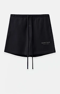 Fear of God ESSENTIALS Jet Black Soccer Fleece Sweat Shorts