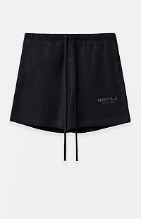 Fear of God ESSENTIALS Jet Black Soccer Fleece Sweat Shorts
