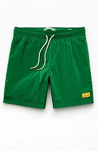 Pacsun Green Salt Solid 6" Volley Swim Trunks