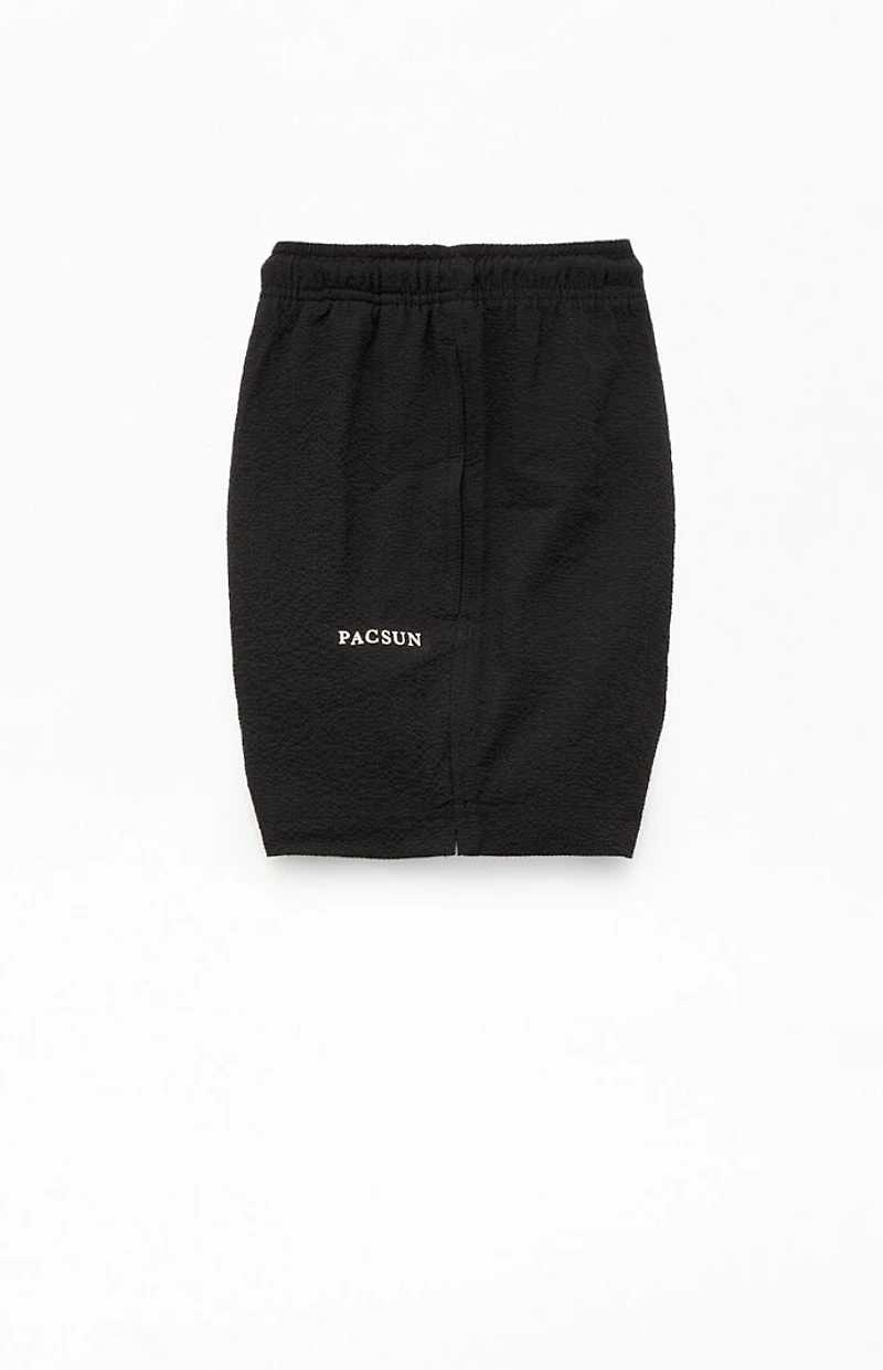Pacsun Sail Black Seersucker 4.5'' Swim Trunks