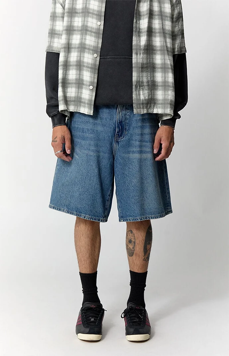 Pacsun Parker Baggy Jean Shorts Medium Blue
