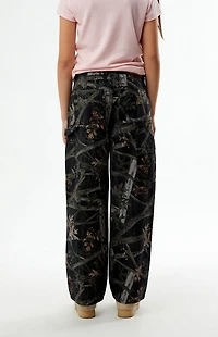 Pacsun Kids Camo Carpenter Baggy Pants Black