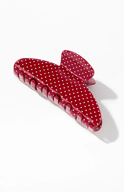 John Galt Red Polka Dot Hair Claw Clip