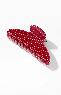 John Galt Red Polka Dot Hair Claw Clip