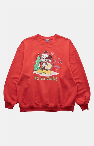 PS VINTAGE 2000s Mickey Tis the Season Crew Neck Sweatshirt