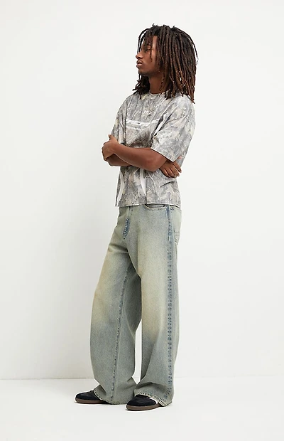 Pacsun Blake Extreme Baggy Jeans Light Blue Tinted