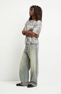 Pacsun Blake Extreme Baggy Jeans Light Blue Tinted