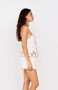MINKPINK Santorini Embroidered Shorts