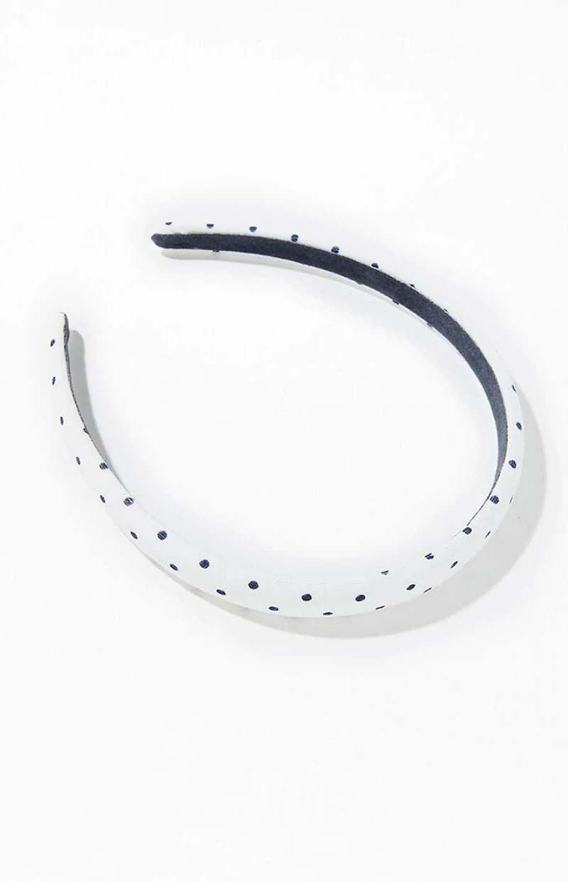 John Galt White and Black Polka Dot Headband