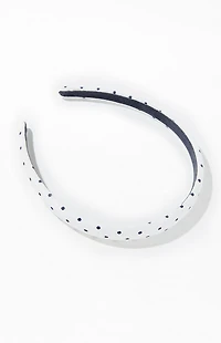 John Galt White and Black Polka Dot Headband