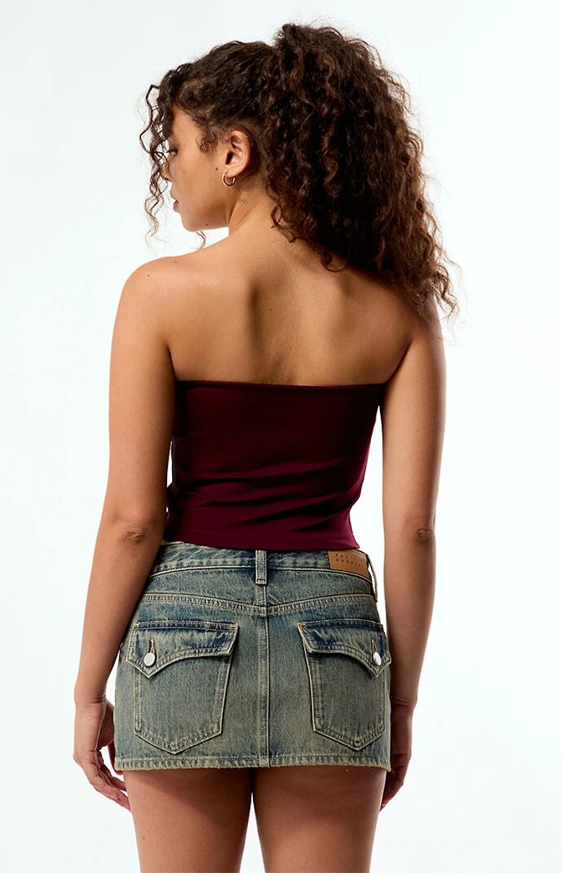 adidas Maroon 3-Stripes Tube Top