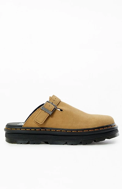 Dr Martens Tan Zebzag Suede Slingback Platform Mules