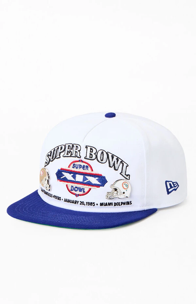 New Era 1985 Super Bowl 49ers vs Dolphins Pin Golfer Snapback Hat