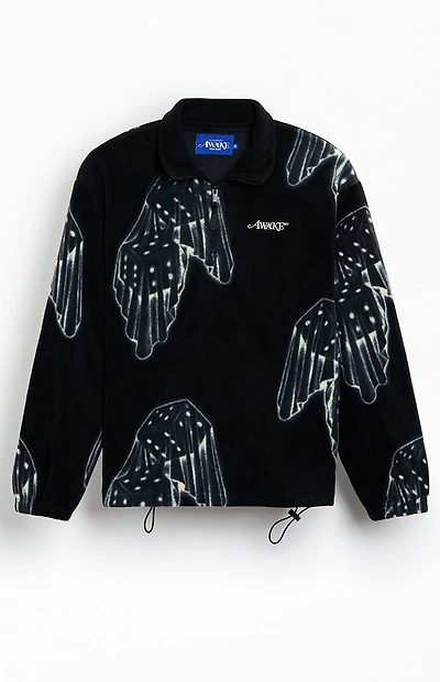 Awake NY Dice Print Fleece Quarter Zip Sweatshirt