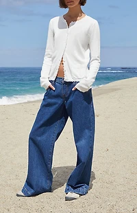 John Galt White Zoe Scalloped Cardigan