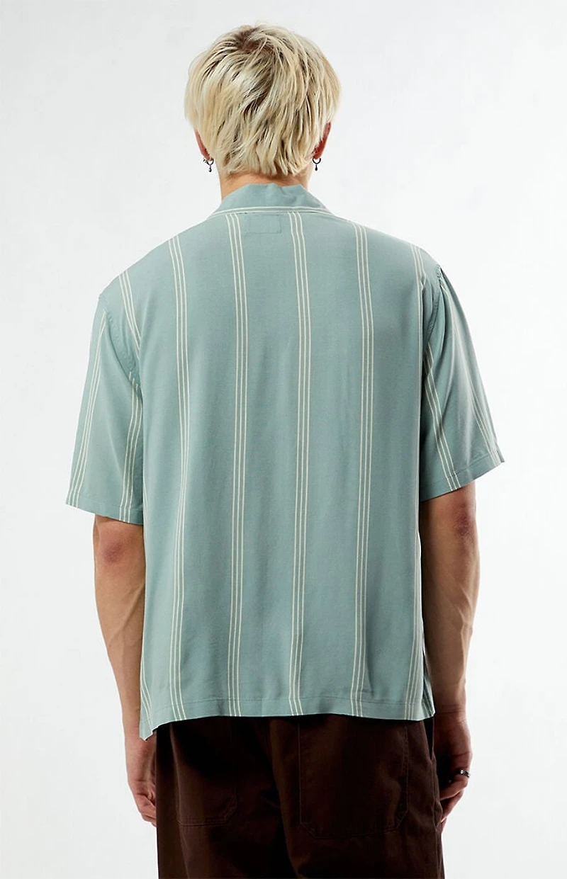 Pacsun Sage Striped Oversized Camp Shirt