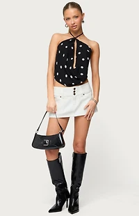 Edikted Petite Mckinley Denim Mini Skirt